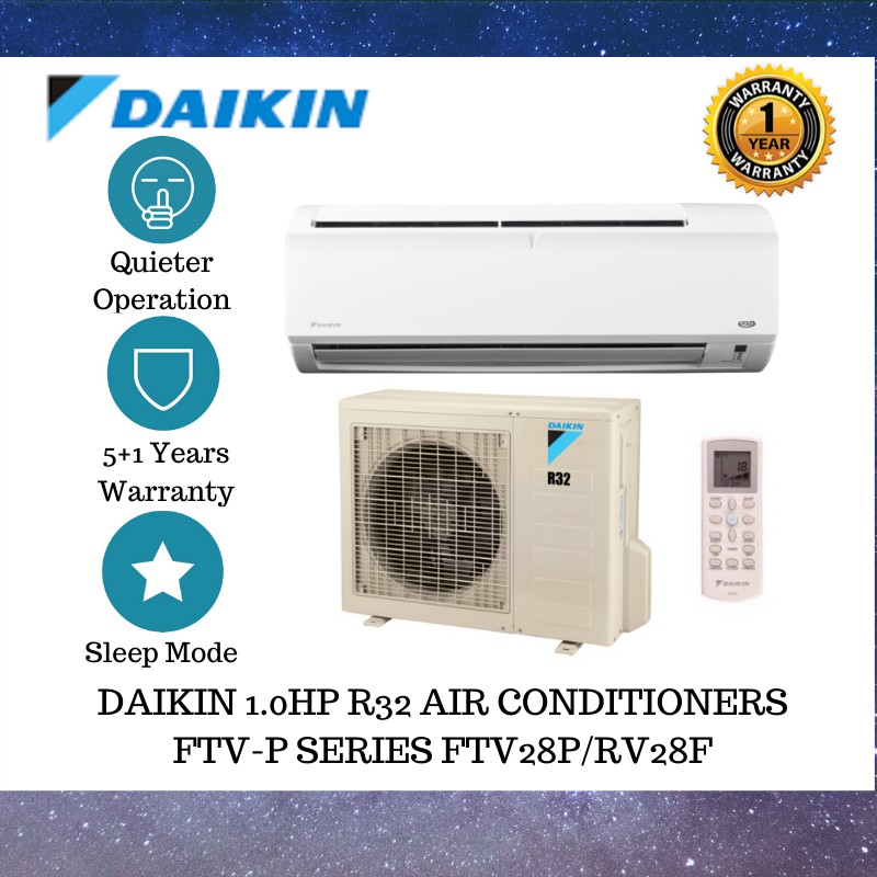 Daikin Send By Lorry Authorised Delaer 1 0hp Non Inverter Aircond R32 Smart Wifi Ftv28p Rv28f Shopee Malaysia