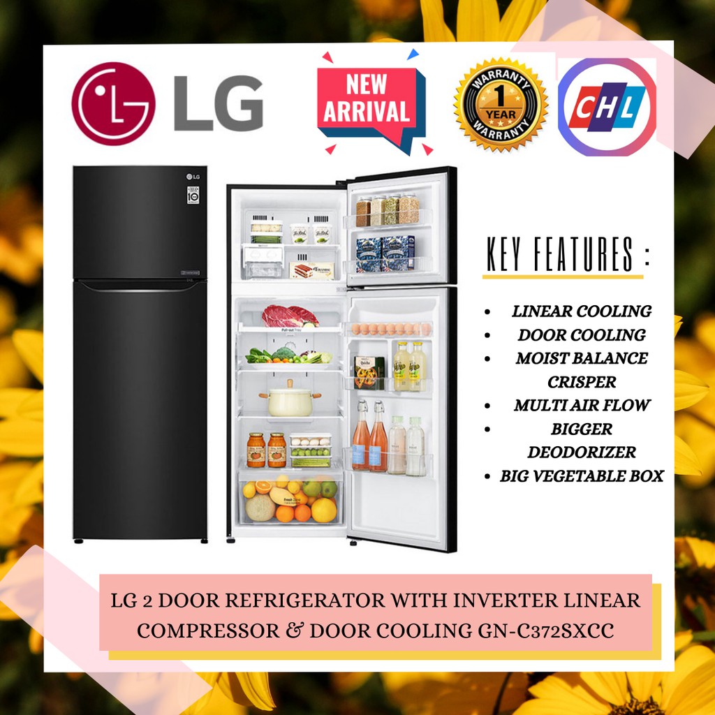 LG 2 DOOR REFRIGERATOR WITH INVERTER LINEAR COMPRESSOR & DOOR COOLING GNC372SXCC Shopee Malaysia