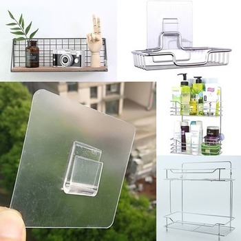 High-viscosity Punch-free Magic Stickers, Strong and Seamless Auxiliary Wall Stickers, Bathroom and Kitchen Waterproof Transparent Hook Stickers Pendant Card Slot