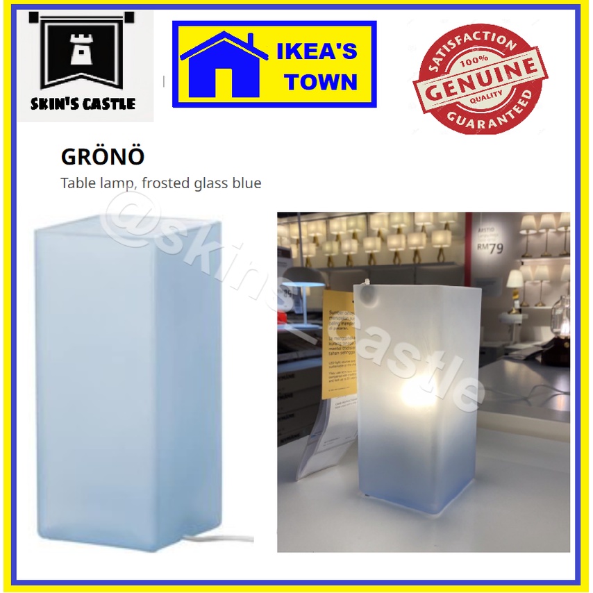 IKEA GRONO Table Lamp , Soft Mood, frosted glass blue, Lampu Tidur