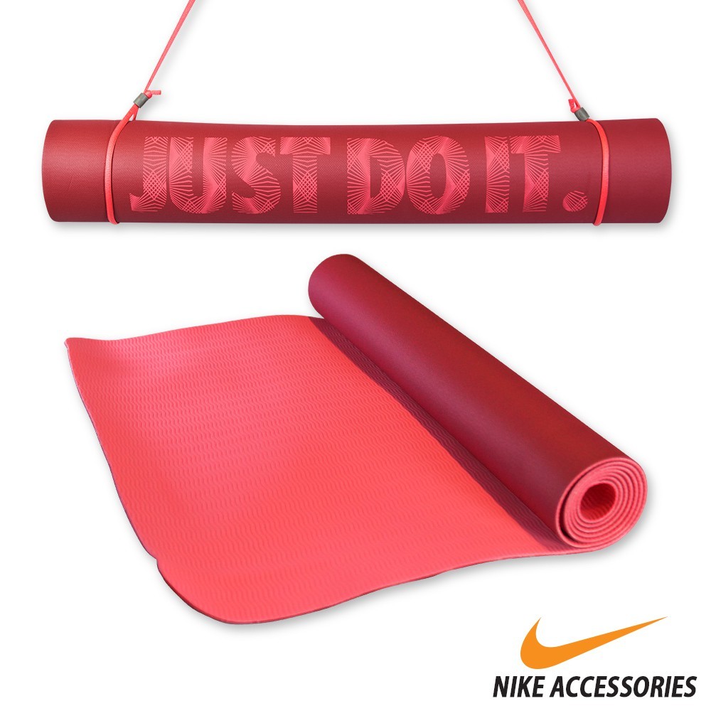 Nike Just Do It Pattern Yoga Mat 3mm Burgundy Cyan 9481