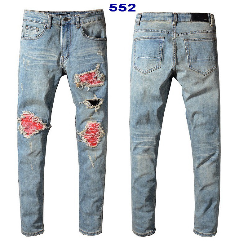 red amiri jeans