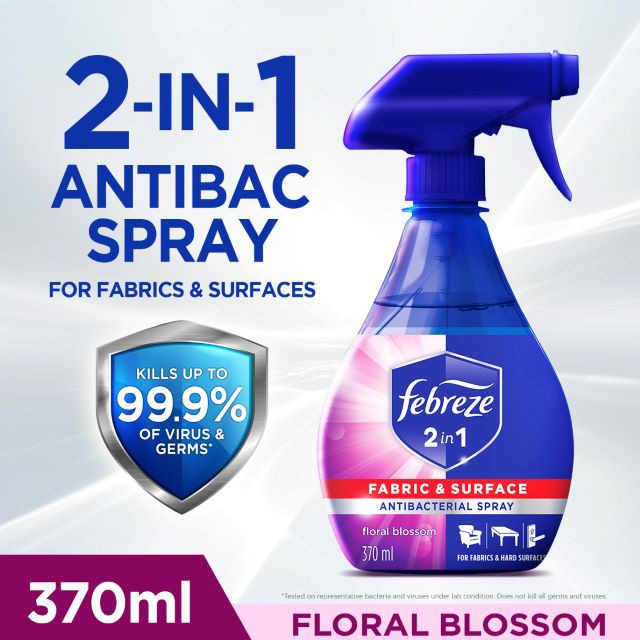 Febreze 2in1 Antibacterial Disinfectant Spray Floral Blossom (370 ml