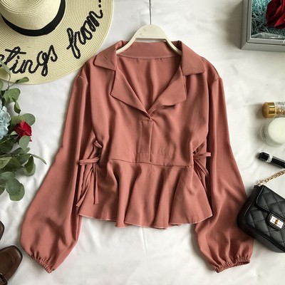  korean  style women ladies chiffon  shirt blouse baju  baju  