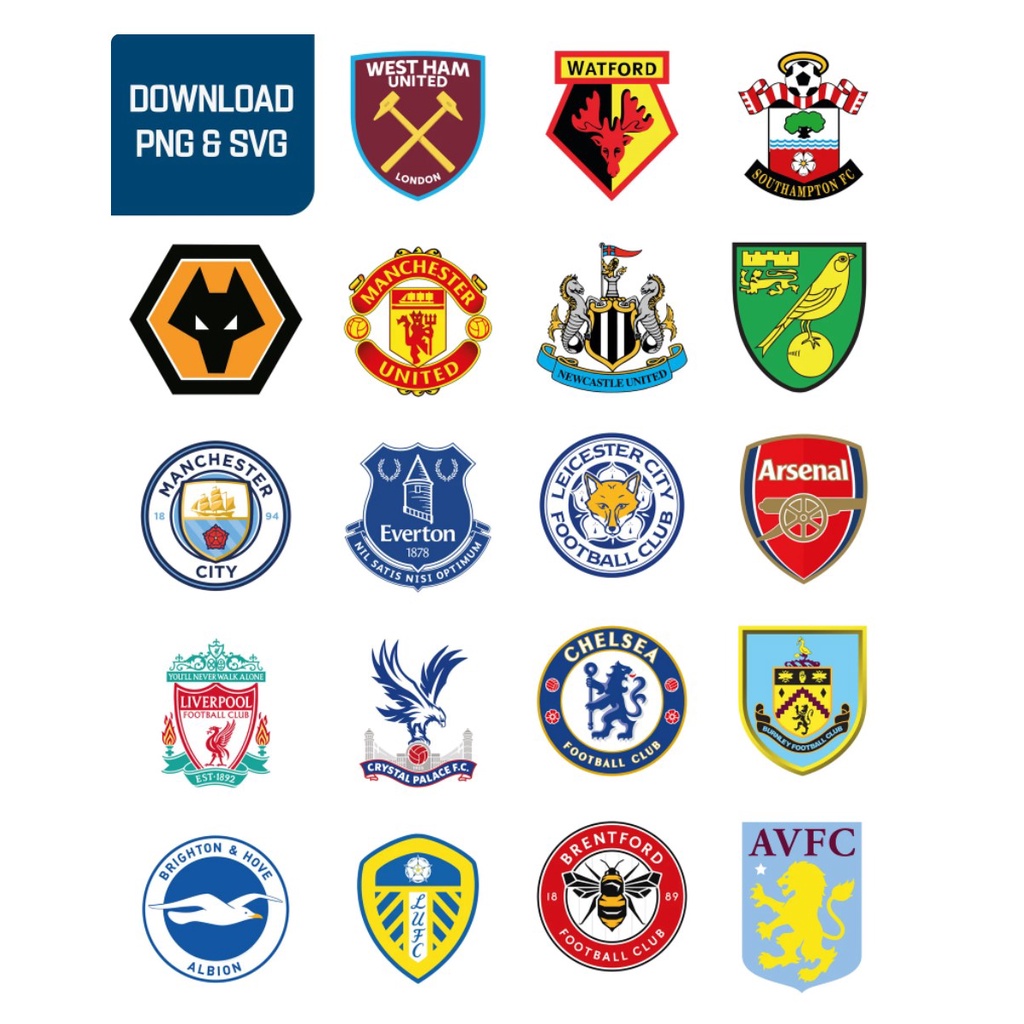 20 Football Teams Logo In SVG, PNG For Printing | Shopee Malaysia