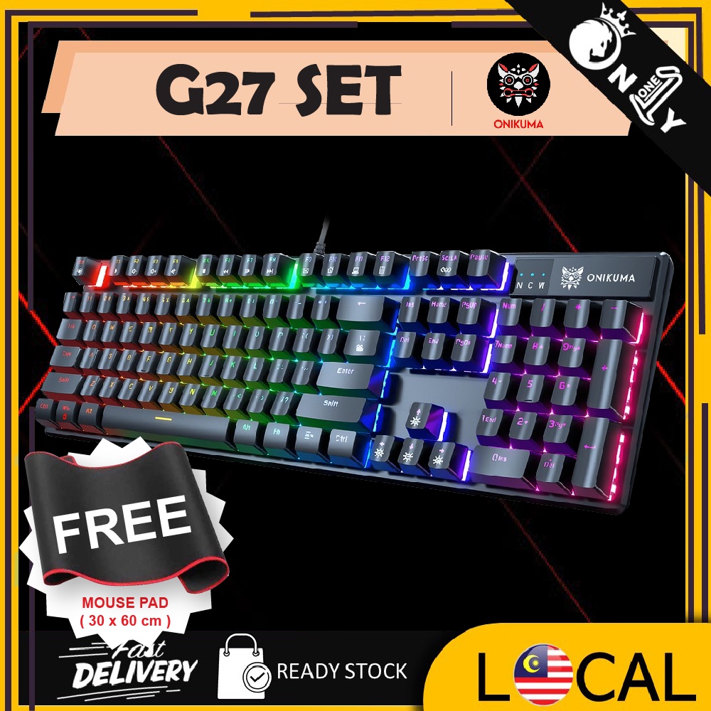 RGB Gaming Keyboard Set With High Sensitivity Mouse / Mechanical Keyboard Blue Key Cap with