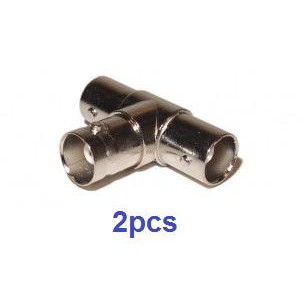 BNC T 3 Way Female Adaptor RF Coaxial Connectors (2pcs)