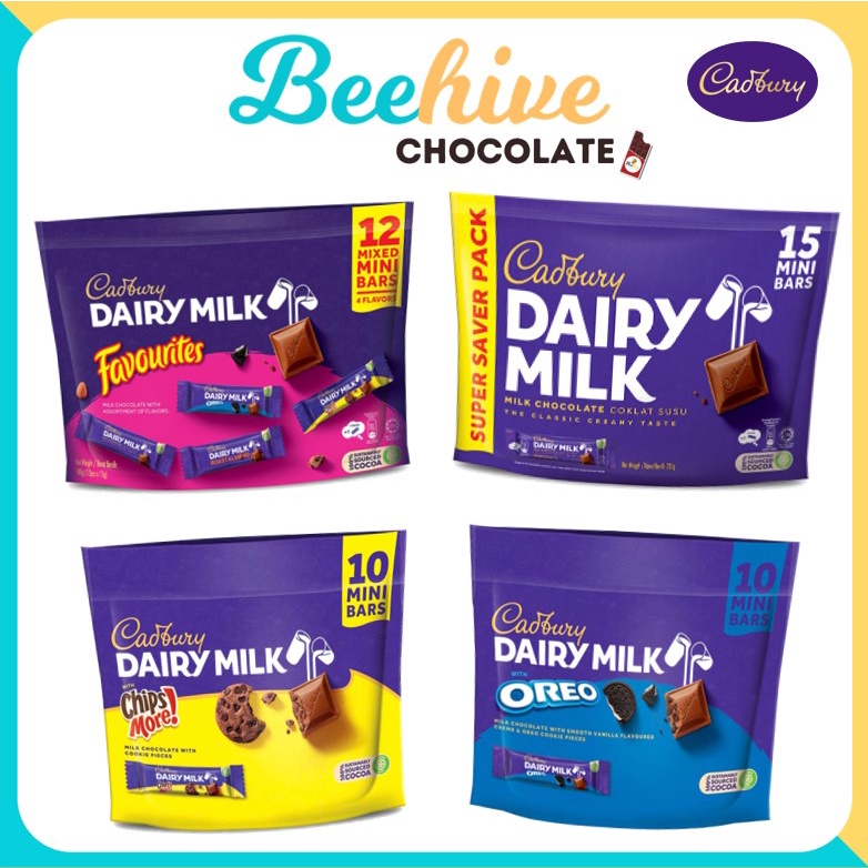 Cadbury Dairy Milk Chocolate Mini Bars Sharebag 150g/180g/225g Shopee