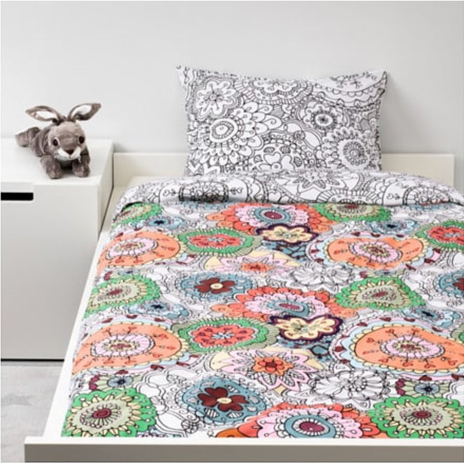 Ikea Vanskaplig Quilt Cover And Pillowcase Multicolour Shopee