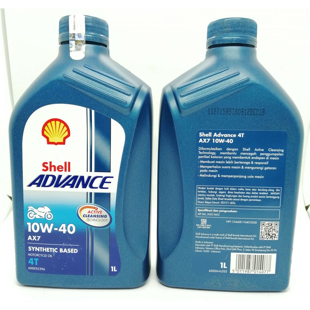 Shell Advance 4t Ax7 10w40 1l 100 Original From Indonesia With Sirim Engine Oil 1 Liter Minyak Enjin Shopee Malaysia