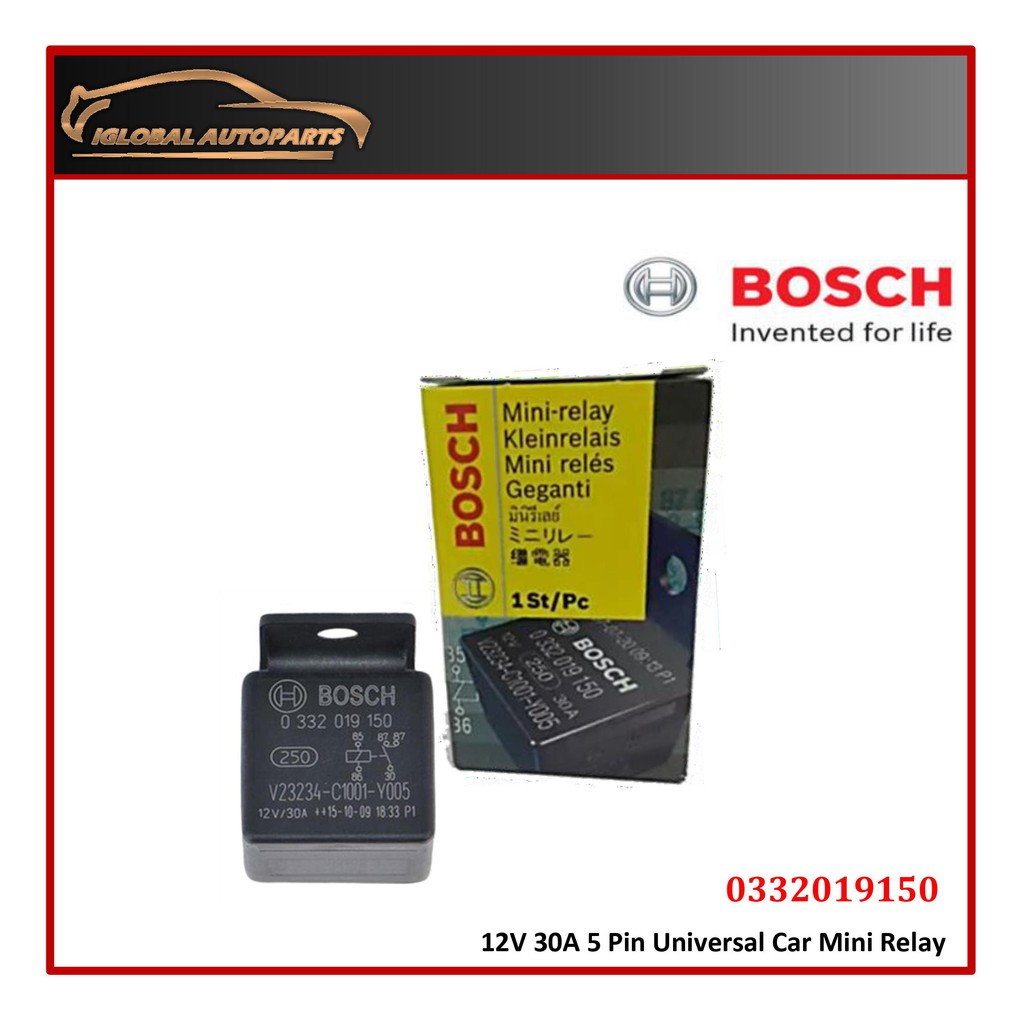 Normal Open Mini Relays 30 A Bosch Automotive 0332019150 5 Pins 12 V