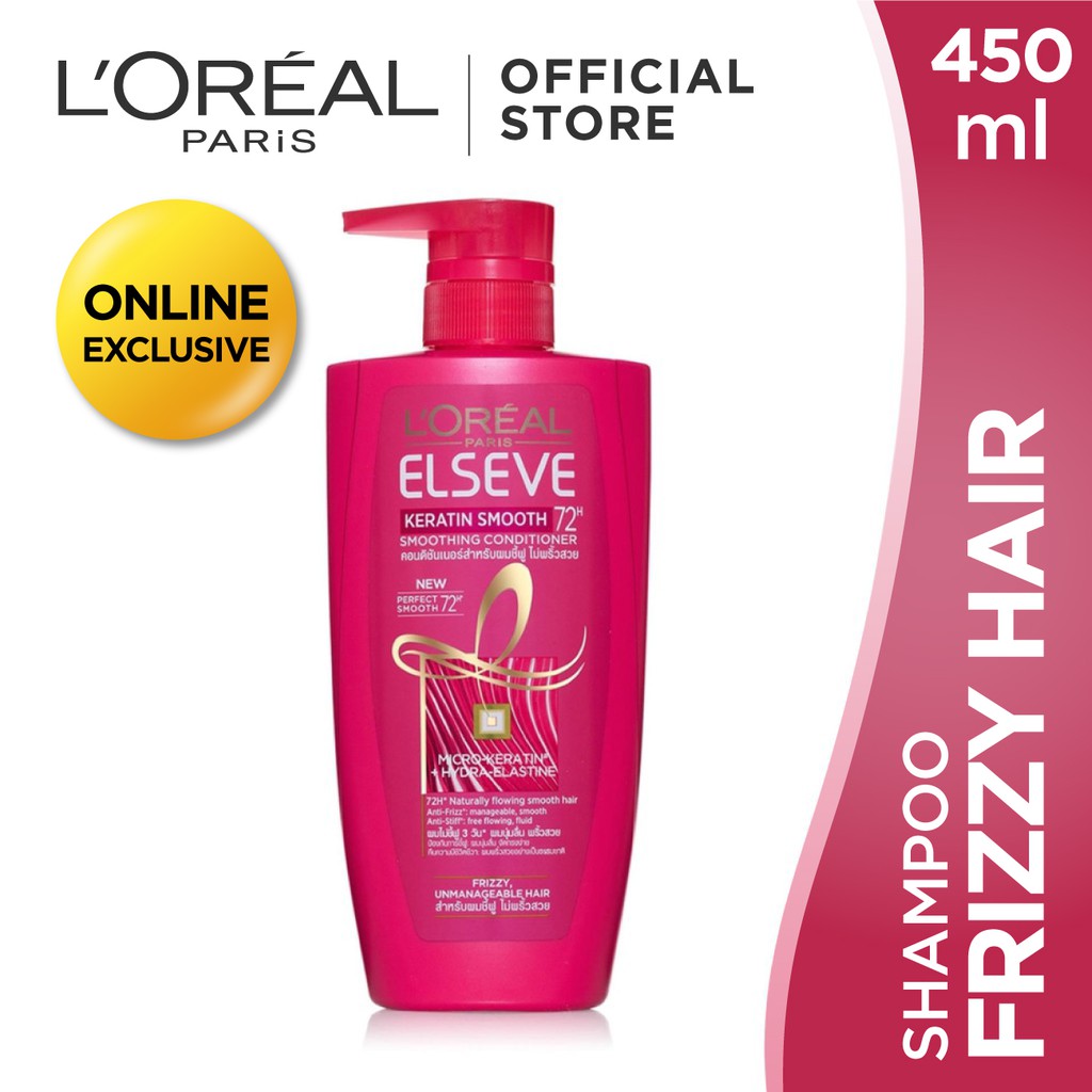 L Oreal Elseve Keratin Smooth 72h Shampoo 450ml Shopee Malaysia