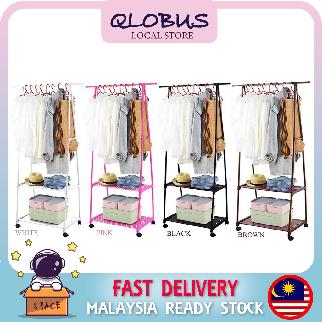 QLOBUS Metal Clothes Rack Cloth Rack Hanging Organizer Drying Rack