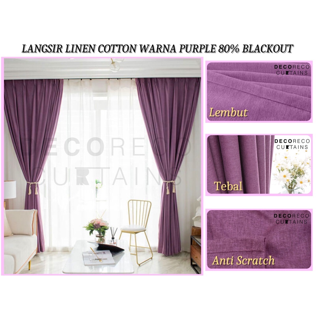 Shopee CNY Sale 2023 | Langsir Murah Warna Lavender Purple Langsir 80% ...