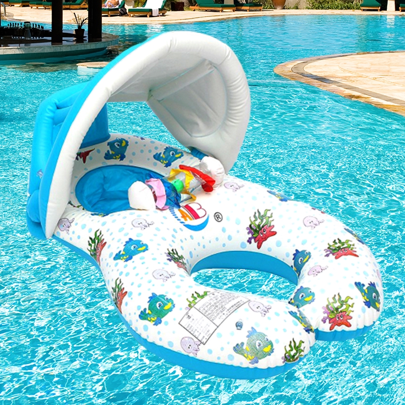 pool float with sunshade