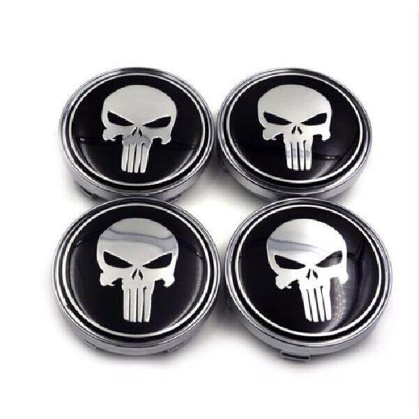Custom Punisher Wheel Center Cap Overlays – 2.75” Diameter – 5-Pack Vinyl Decals (Choose Your Colors)