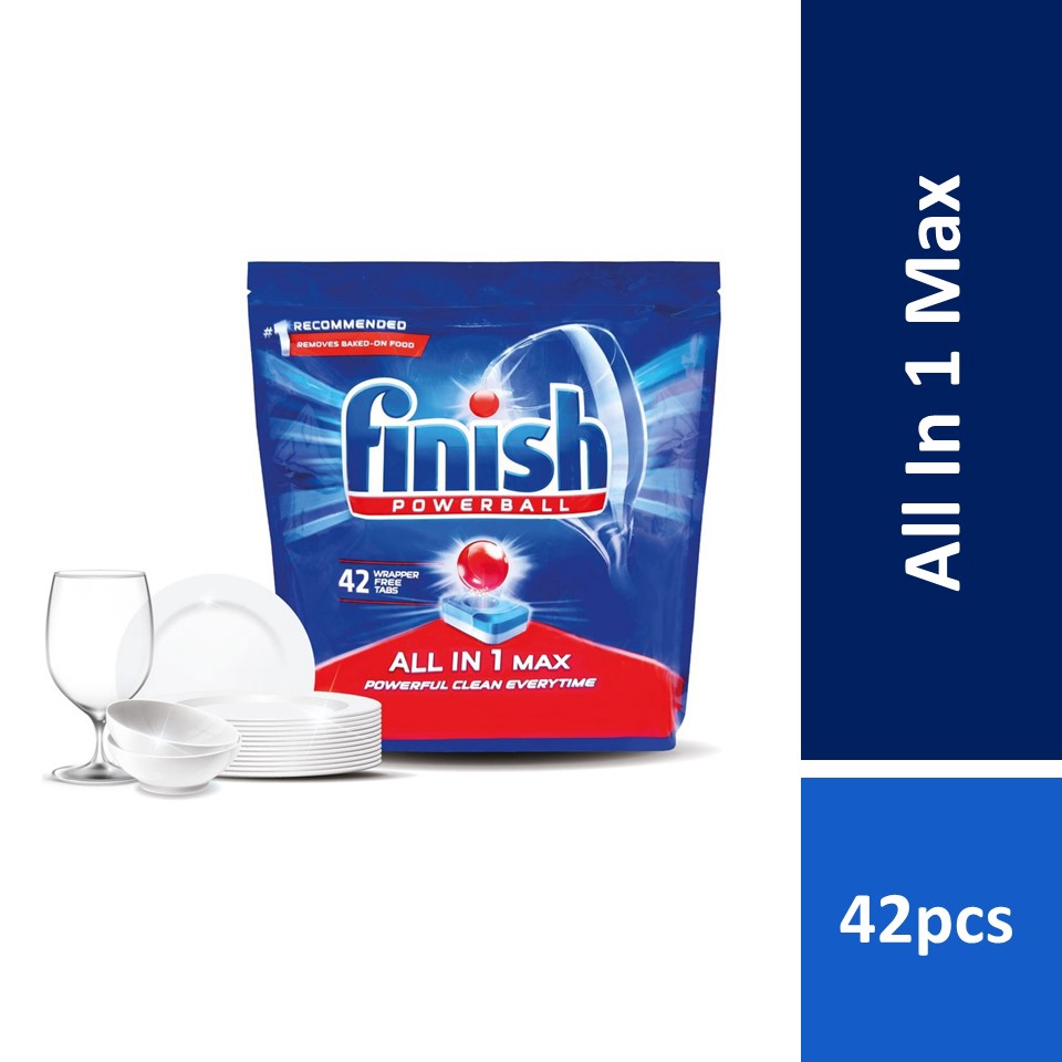 Finish All in One Max Power Ball Dishwasher Cleaning Tablets 42s