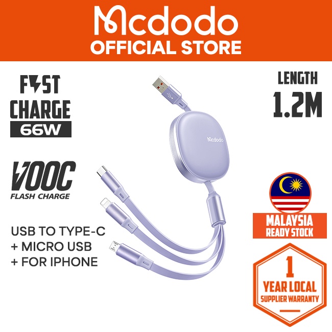 Mcdodo Ca W In Retractable Cable M Shopee Malaysia