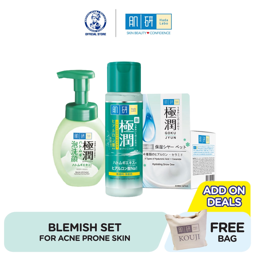Hada Labo Oil & Blemish Set For Blemish/Acne Prone Skin ( With Snow