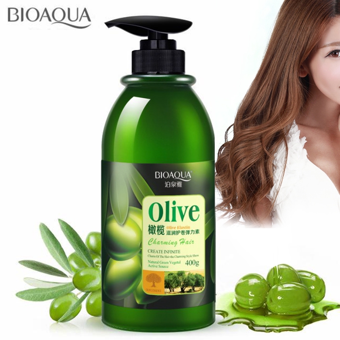 VINS Bioaqua Wavy Curly Hair Elastin Natural Olive Nourish Curve Bouncy Hair 400ml