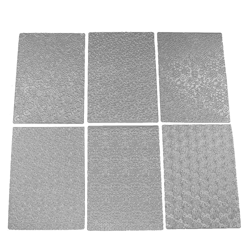 6pcs Diy Baking Floral Texture Sheet Mat Cake Decorating Embossing
