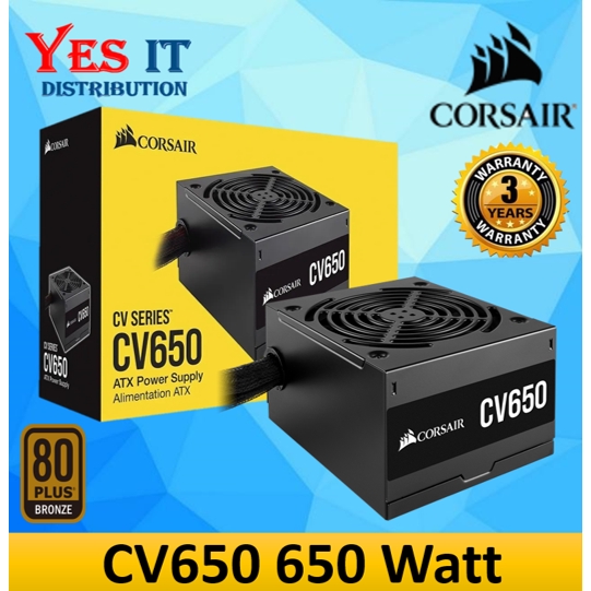 Corsair CV650 CV Series 650 Watt 80 PLUS BRONZE Power Supply | Shopee ...