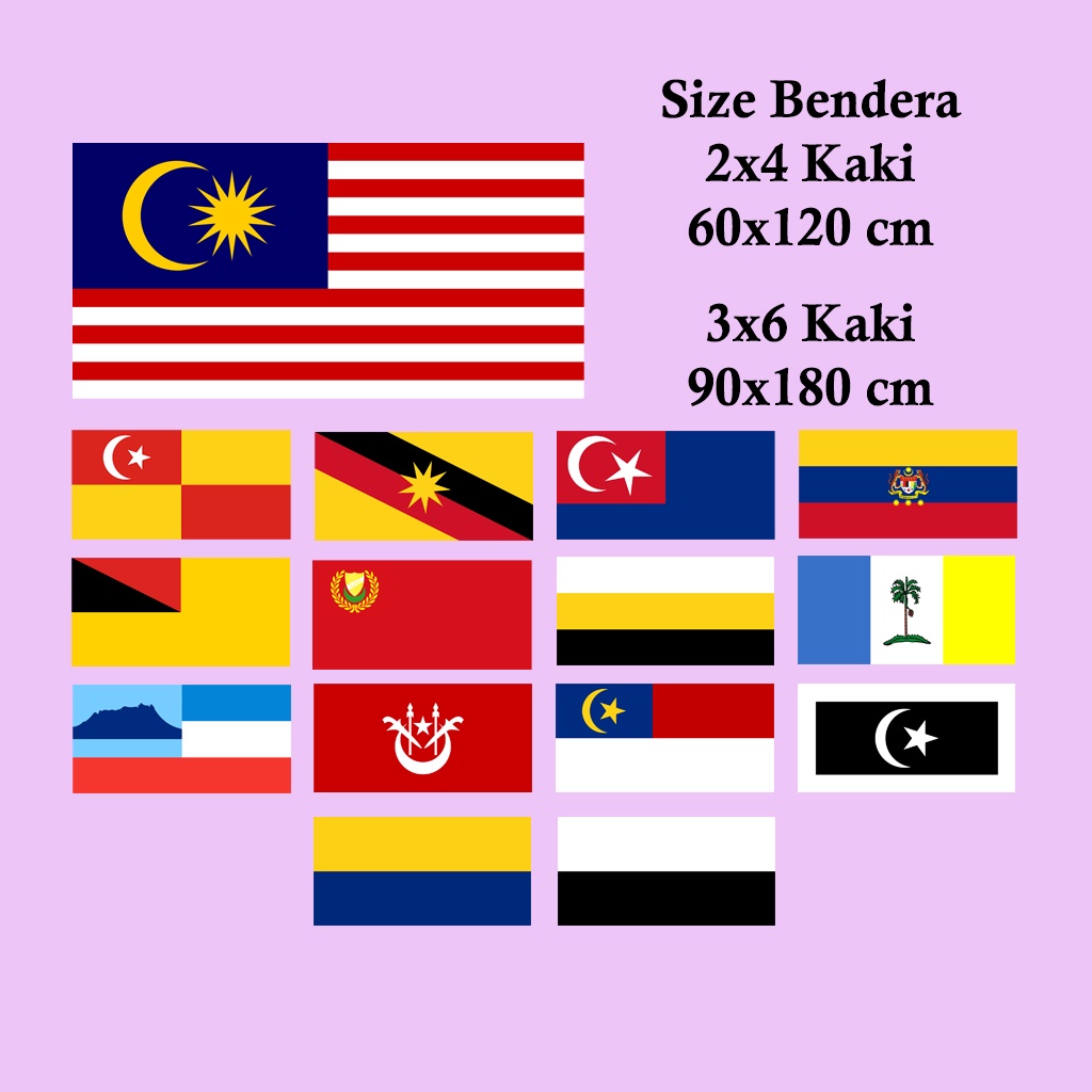 Malaysia Flag 2x4 3x6 Bendera Malaysia Stb24 Stb36 Shopee Malaysia