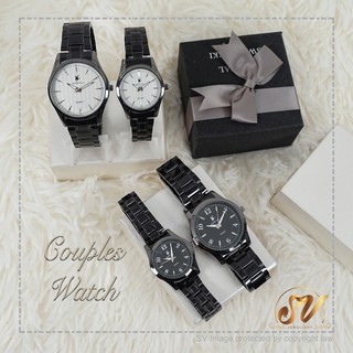 Jam Tangan Polo Original Couple Watch Set Lelaki/Perempuan Stainless Steel Watches Men/Women Gift Murah With Free Box