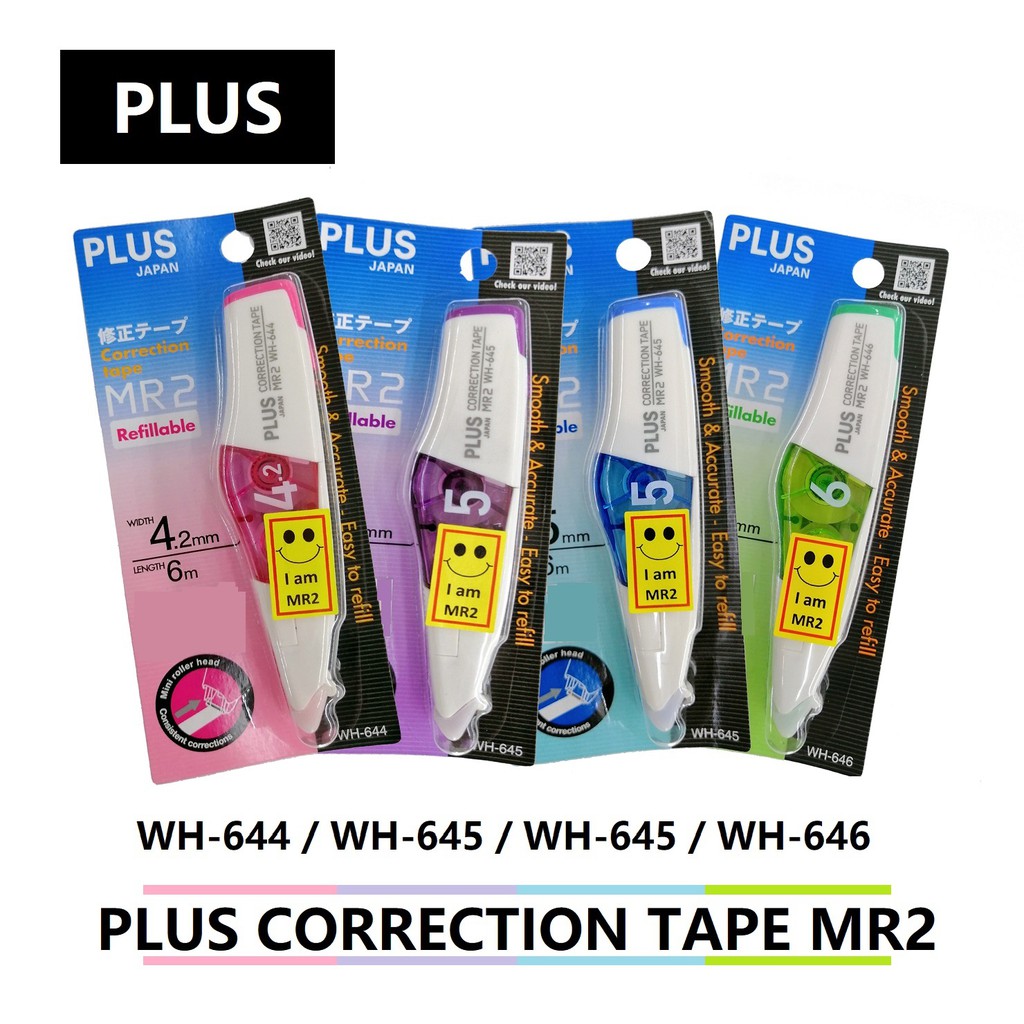 PLUS Correction Tape Refillable Whiper MR2 WH644 / WH645 / WH646