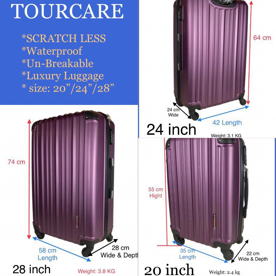 28 inch luggage dimensions in cm