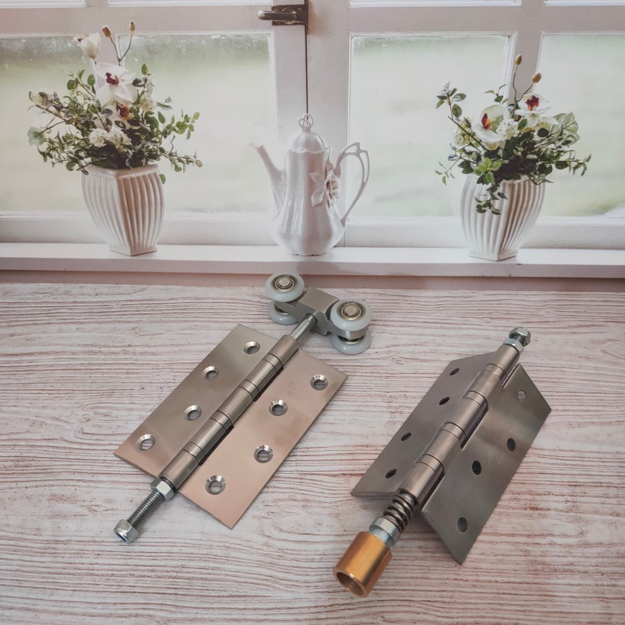 Top And Bottom Wheels, Folding Door Wheels With 4 inch Hinges Shopee