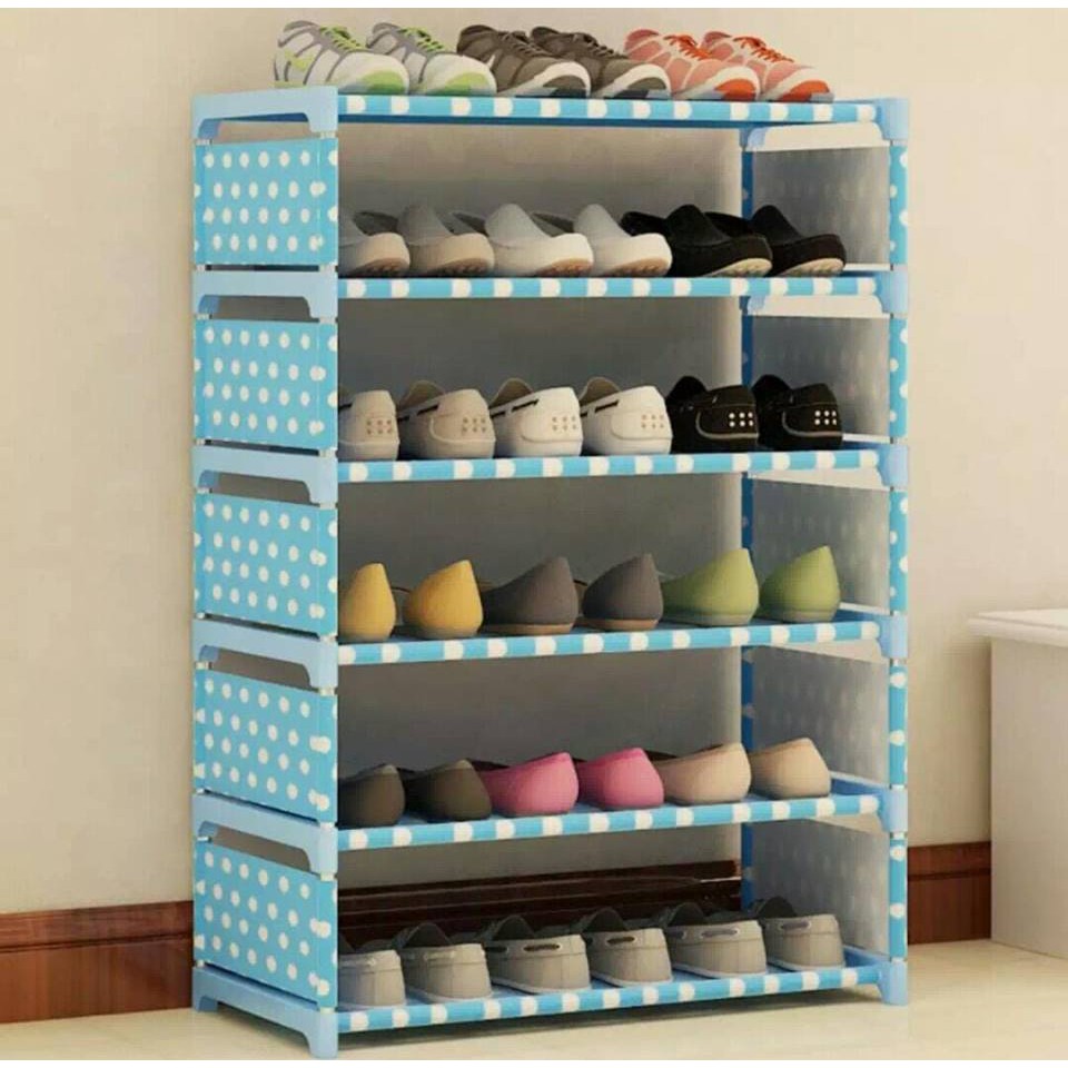 Waterproof 6 Tier Korean Shoe Rack Rak Kasut  Shopee Malaysia