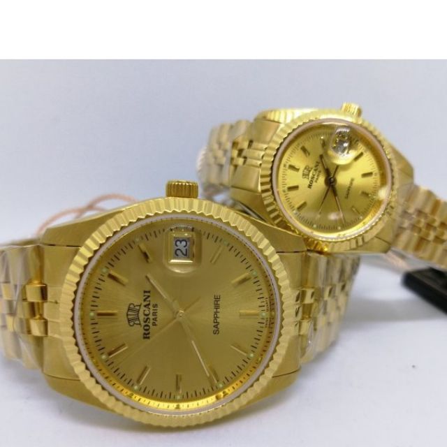 Roscani Paris Couple Analogue Bg397542 Bl398542 With Box Shopee Malaysia
