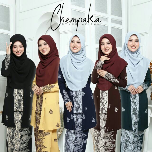 CHEMPAKA KEBAYA KOTA  BHARU  KEBAYA MUSLIMAH  BAJU  RAYA 