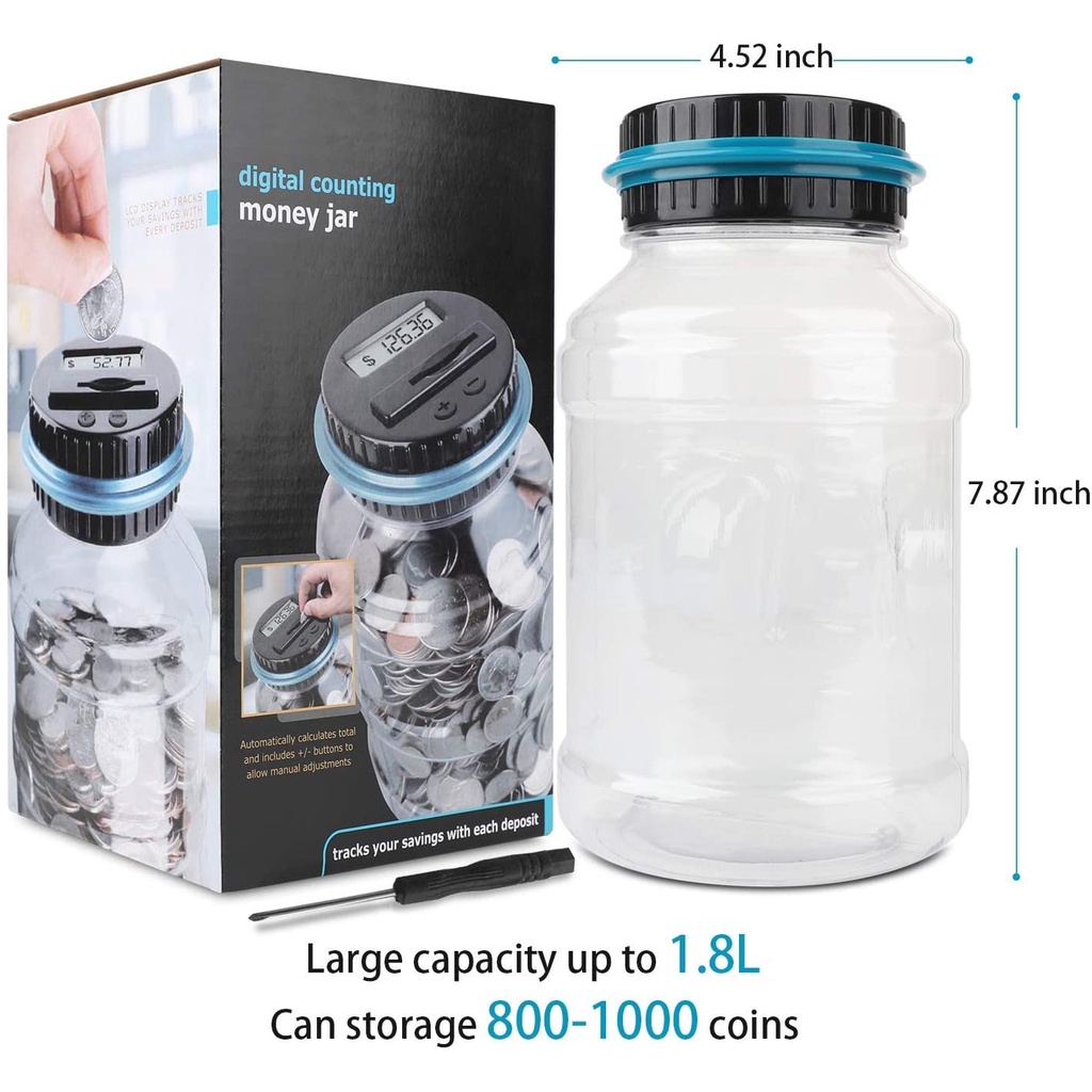 Have Essential Electronic Piggy Bank Counter Coin Digital LCD Counting Money Saving Box Jar Coins Storage Kids Gift P... - Image 5