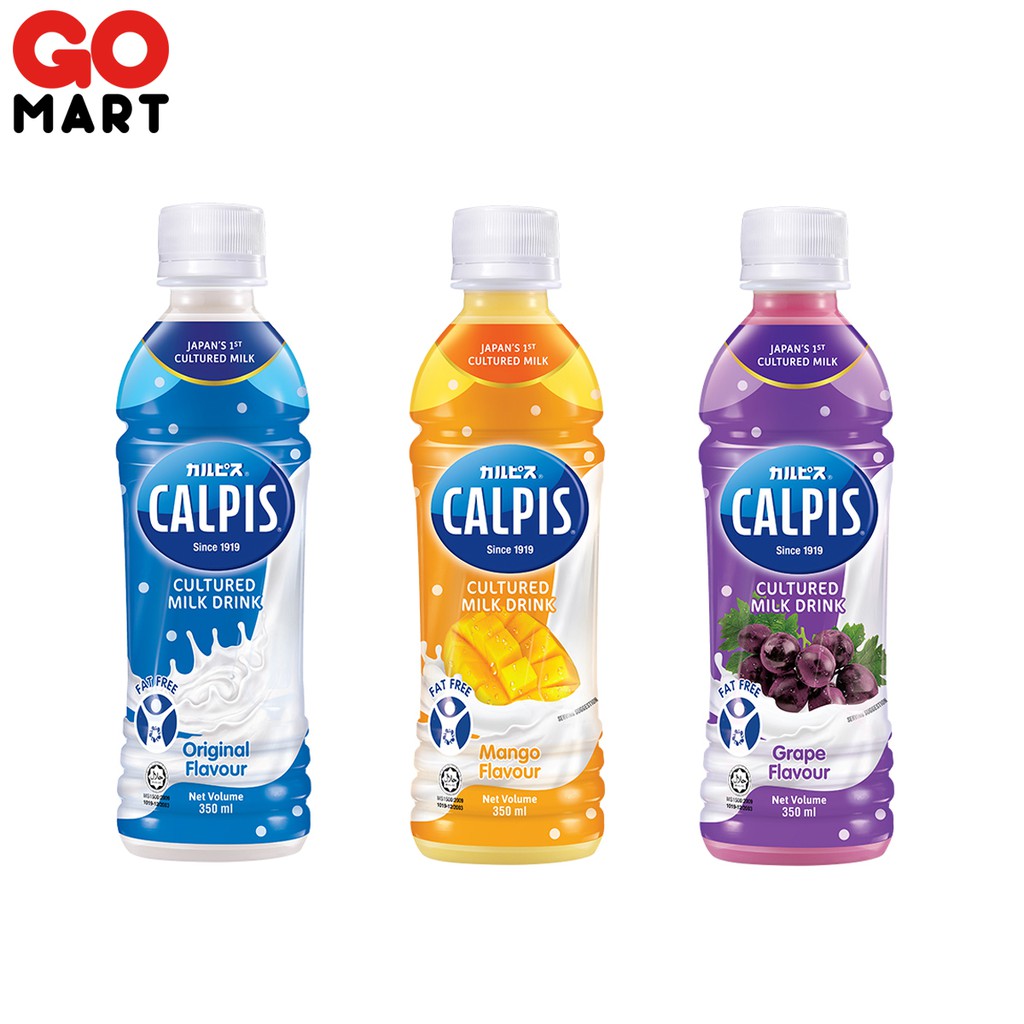 CALPIS Cultured Milk Drinks Original/ Mango/ Grape (350ml) | Shopee ...