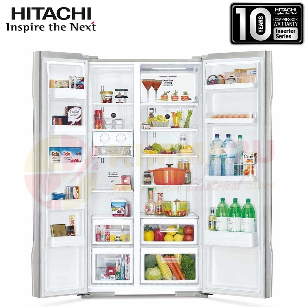 HITACHI JAPAN R-S800P2M GS 661L INVERTER SIDE BY SIDE ...