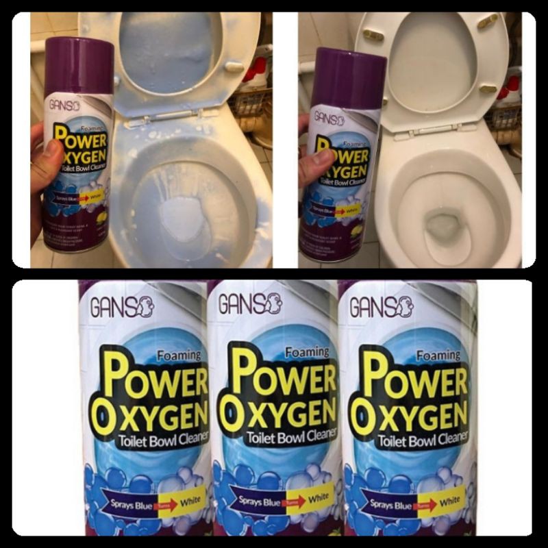 400ml FOAMING POWER OXYGEN TOILET BOWL CLEANER spray blue bubble to