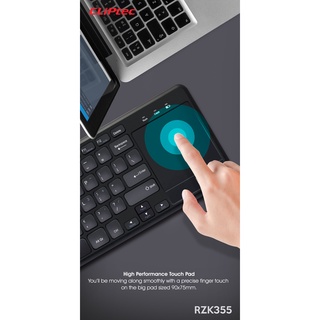 CLiPtec SLIMTOUCH-AIR RZK355 Ultra-Slim Wireless Keyboard with Touc   hpad