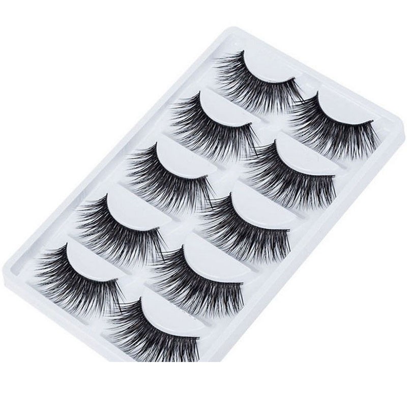 Top 5Pair Soft Makeup False Eyelashes Long Thick Natural ...