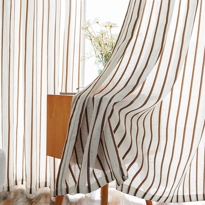 Stripe Tulle Sheer Langsir For Living Room Bedroom Sheer Voile Curtain ...