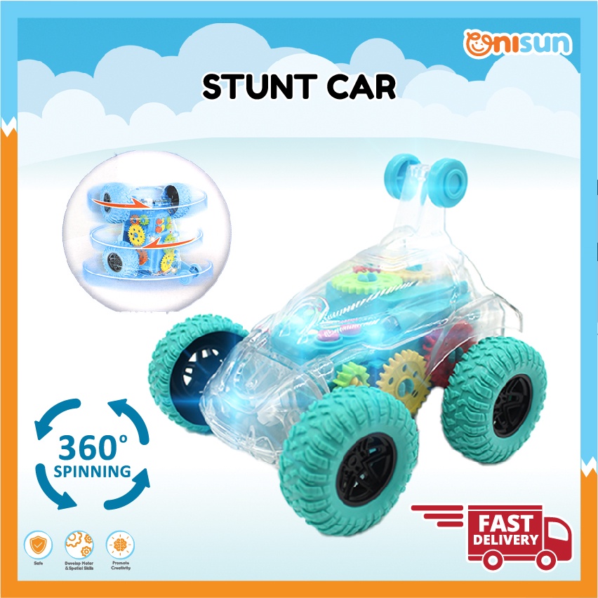 Kids Gear Stunt Car 360° Rotation Action Car Toys (Light & Music) | Mainan Kereta