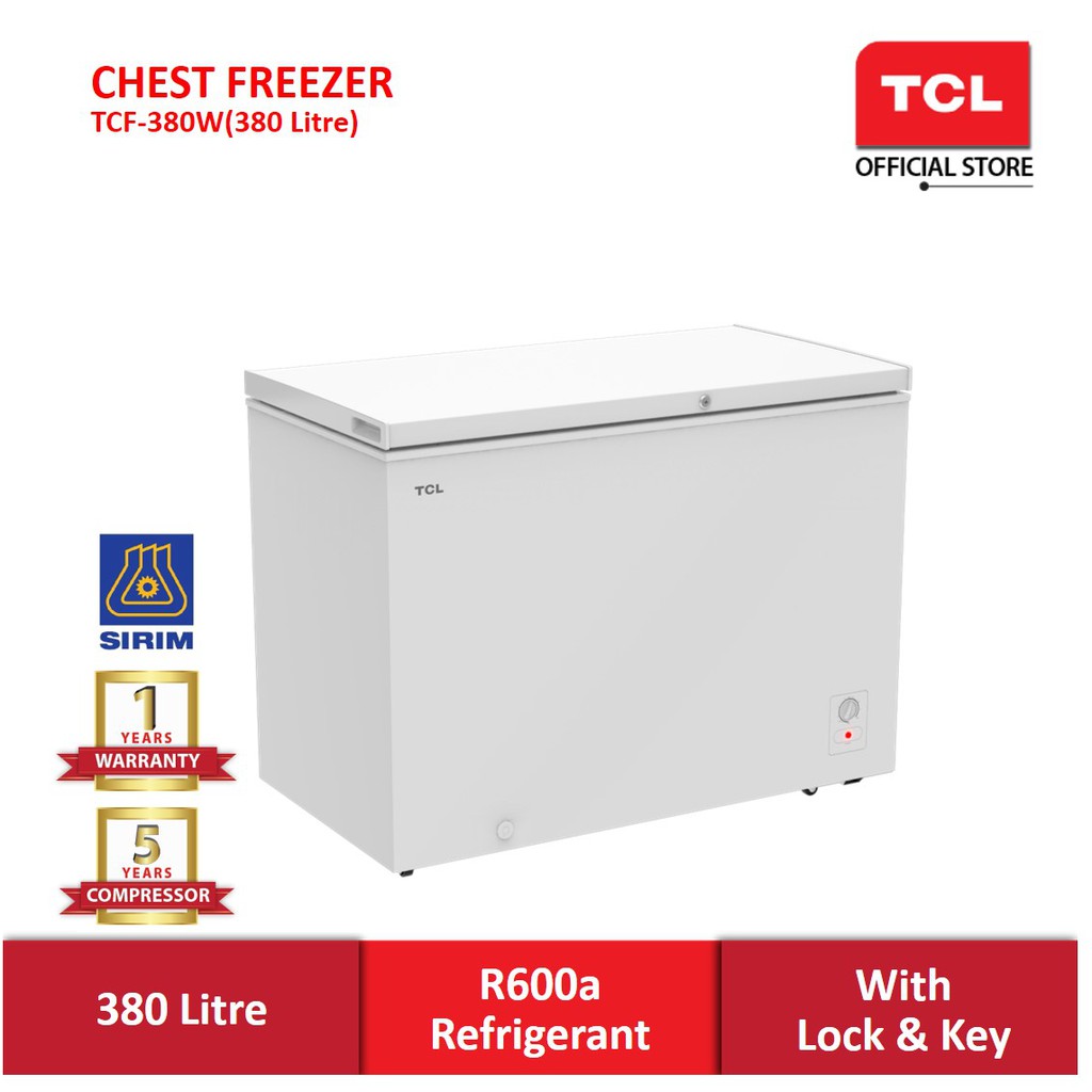 TCL Chest Freezer with Roller (380L) TCF-380W