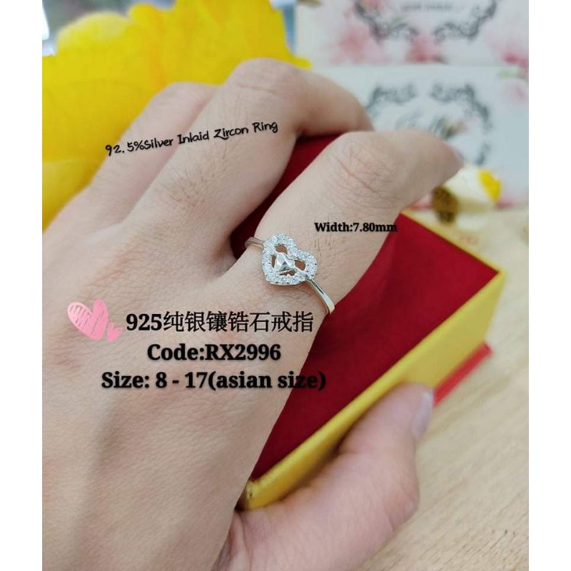 925 Silver stone ring**925纯银镶石女装戒指/cincin perak untuk perempuan(RX2996)