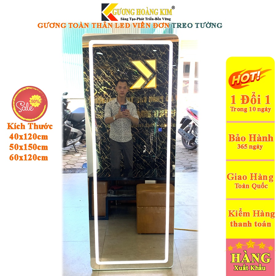 Cheap Full Body Mirror With Borderless Mirror Light Kt 40X120.50X120 cm guonghoangkim HK1003