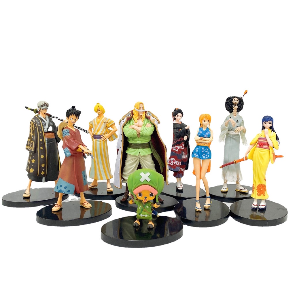 One Piece Wano Country Luffy Sanji Figure Sauron Usop Kimono Ornaments