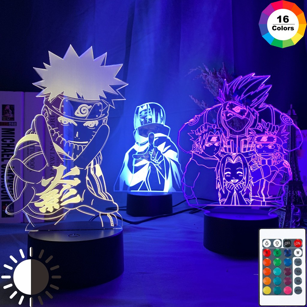 3d Led Night Light Narute Kakashi Reading Book Colorful Lamp 85％以上節約