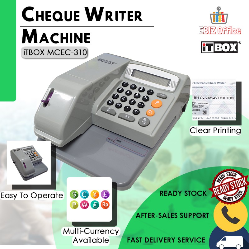 iTBOX Chequewriter Machine MCEC310 Cheque Writer Check Writer