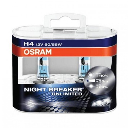 Original Osram Night Breaker Unlimited Bulb H4 Made In Germany - One Pair