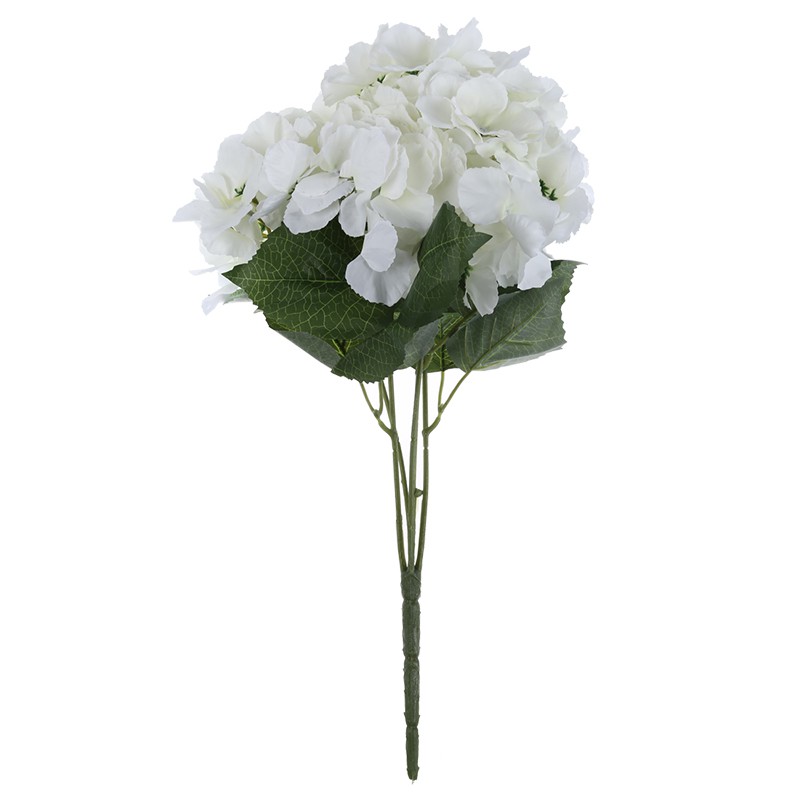 Artificial Hydrangea Flower 5 Big Heads Bouquet Creamy white